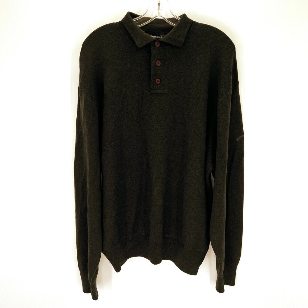 Faconnable men’s wool long sleeves polo sweater